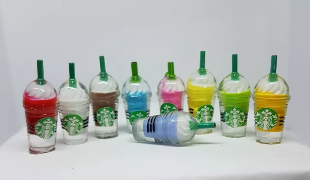 Doll House Accessories - 2 Mini Starbucks Drinking Containers Set 1 2