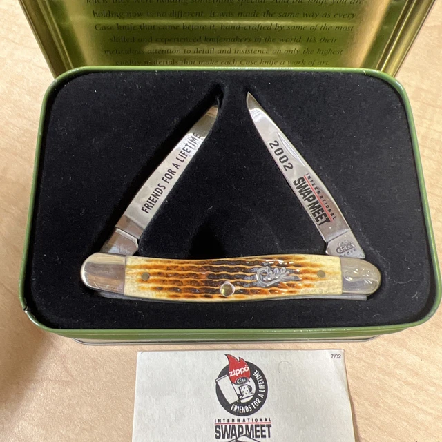 CASE XX 2002 Zippo Swap Meet Burnt Antique Corn Cob Bone Muskrat Pocket