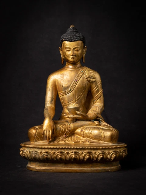 Old bronze Nepali Buddha statue from Nepal, Middle 20th century