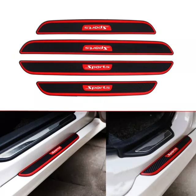 4X Car Door Scuff Plate Sill Cover Panel Step Protector Accessories Carbon Fiber