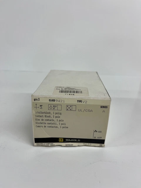 New Square D 9421V2 Disconnect Switch Body Series A 3 Poles