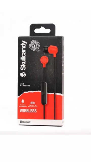 Skullcandy Bluetooth Wireless Jib In-Ear Earbuds With Mic-Red Brand New & Sealed