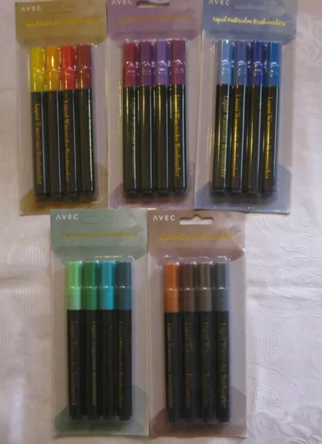 5 x 4er Set Wasserfarben Pinselstifte 4mm Spitze 20 verschiedene Farbtöne