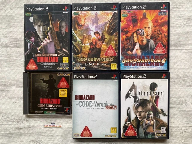 SONY PS 1  2 Gun Survivor 1 2 3 4 Resident Evil Code Veronica & 4 set from Japan