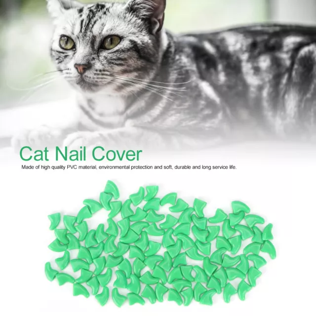 Verde L 100 piezas PVC suave para mascotas gatos cubierta de uñas tapa garra accesorio de aseo D Sg5