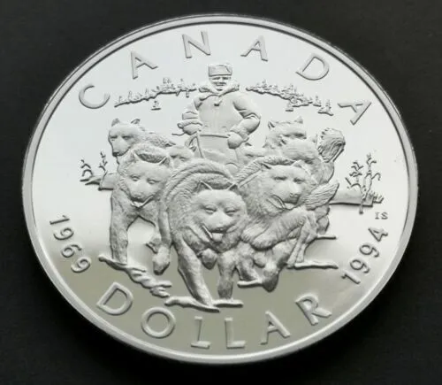 1969-1994 Uncirculated Canada RCMP Northern Dog Team Commemorative Silver Dollar