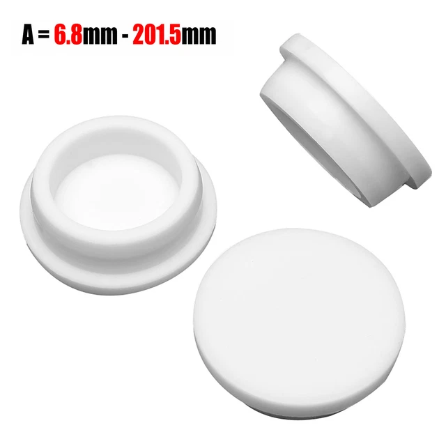 ROUND SILICONE RUBBER Seal Hole Plugs White Blanking End Caps 6.8mm