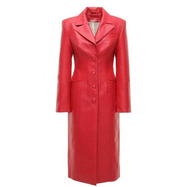 NEUF FEMMES CUIR Trench Coat V ritable Peau de Mouton Douce Styl