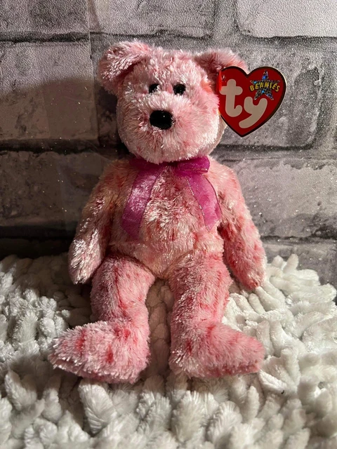 TY BEANIE BABIES Bears Smitten Fluffy Pink Bear with tags 6.00