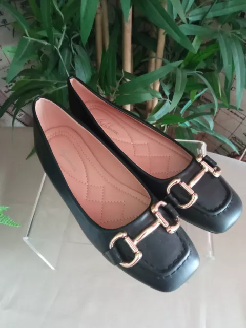 Scarpe tacco basso ballerine con morsetto donna ragazza verde acqua,nere, bianco