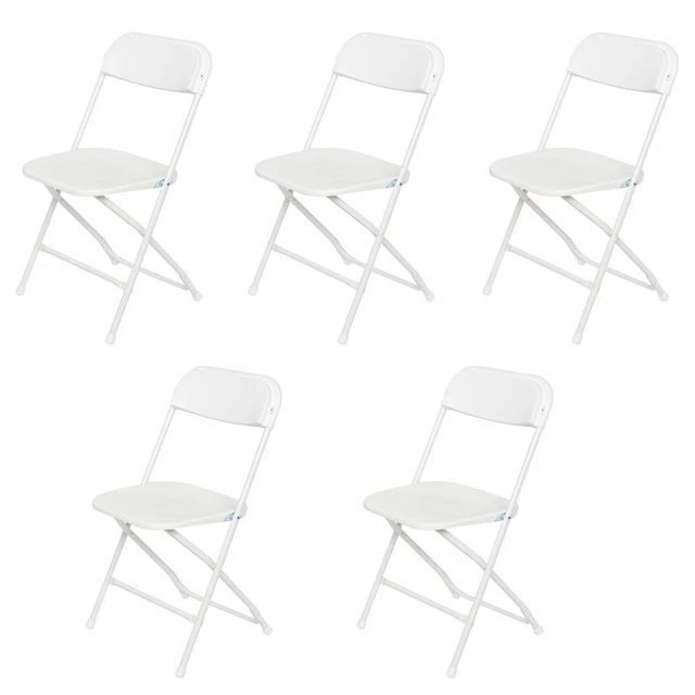 5Pcs Commercial Plastic Folding Chair Wedding Party Event Home Stackable Chairs