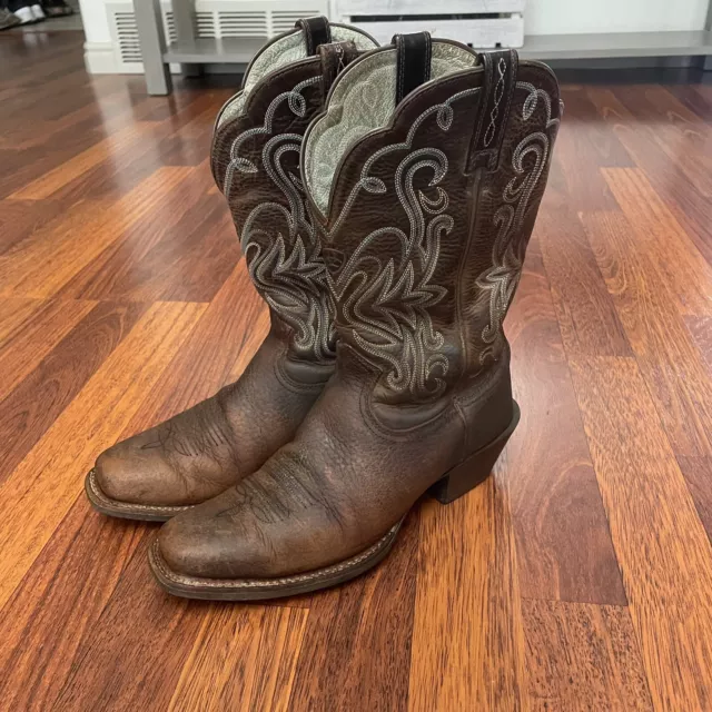 ARIAT BOOTS LEGEND Oiled Rowdy Square Toe 7 B Brown 15825 western