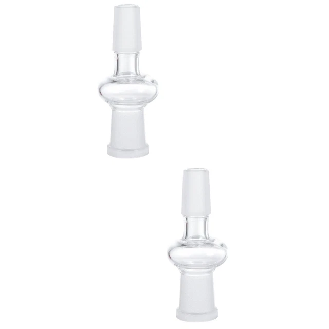 2pcs Scientific Glass Tube Adapter 14mm Male to Female Essential Adapter