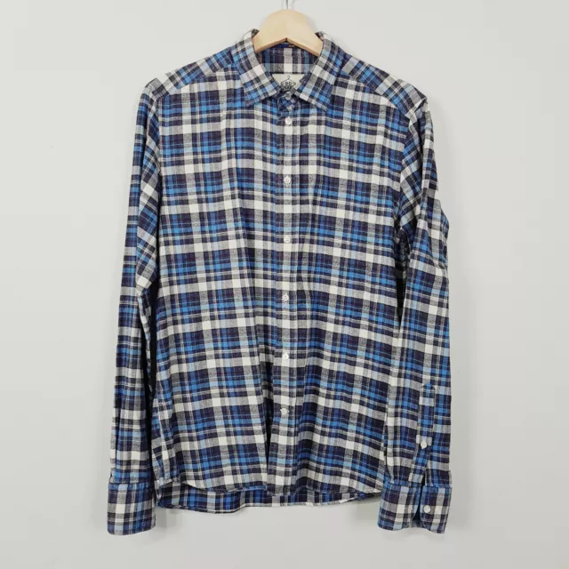 BD BAGGIES Mens Size M Checkered Print Slim Fit Long Sleeve Flannel Shirt