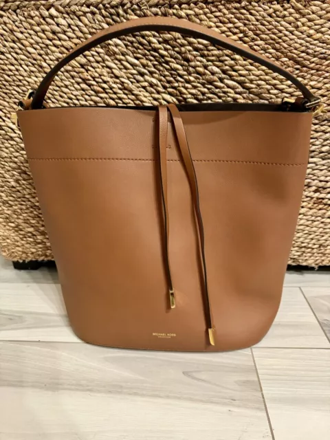 MICHAEL KORS COLLECTION Miranda Tan Luggage Leather Shoulder Bag Crossbody 2