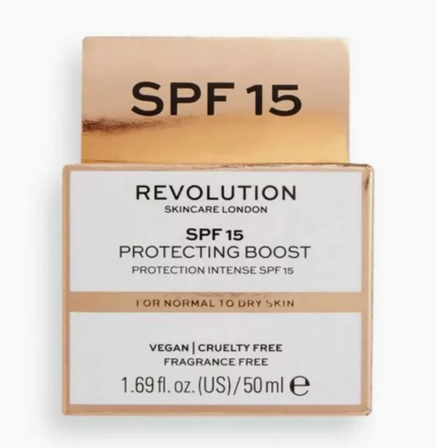 Revolution Skincare SPF 15 Protecting Boost Nourishing Moisturiser 50ml - NEW