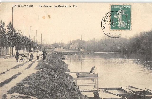 CPA 94 SAINT MAUR LA MARNE AU QUAI DE LA PIE (cliché pas courant