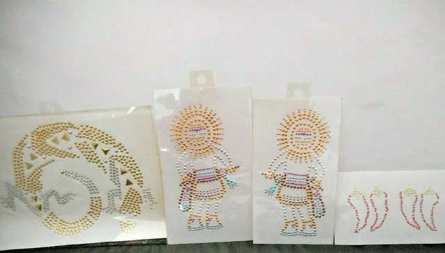 Lot 5 Color SW Tribal Kachina Lizard+ Rhinestone Iron-On Hot-Fix Transfers #48