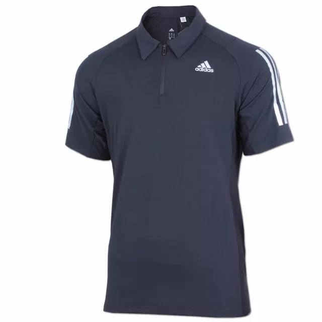 adidas Herren 3-Streifen Shirt Poloshirt Gr.M Cool365 Polo Climacool schwarz