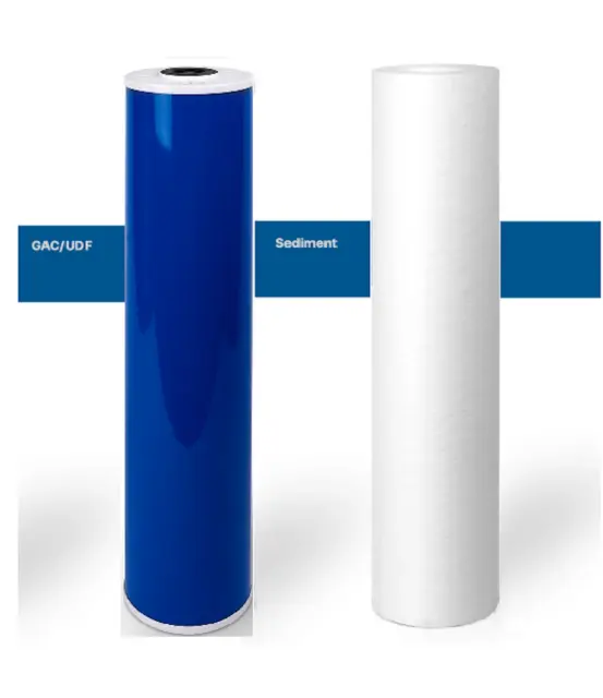 2 BIG BLUE 20" Whole House Water Filter Cartridges: Sediment+ GAC 4.5" x 20"