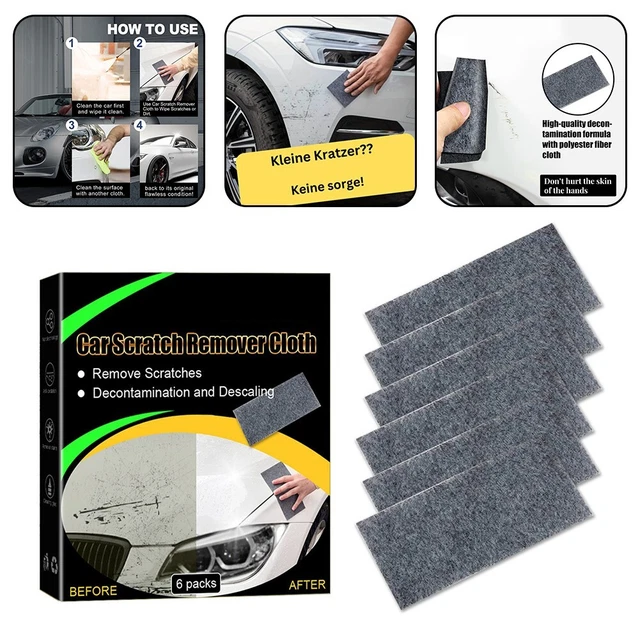 Kit Riparazione Graffi Auto - Raschietto In Acciaio Con 6 Carte Vetrate Per Ritocchi Vernice Fai-da-Te
