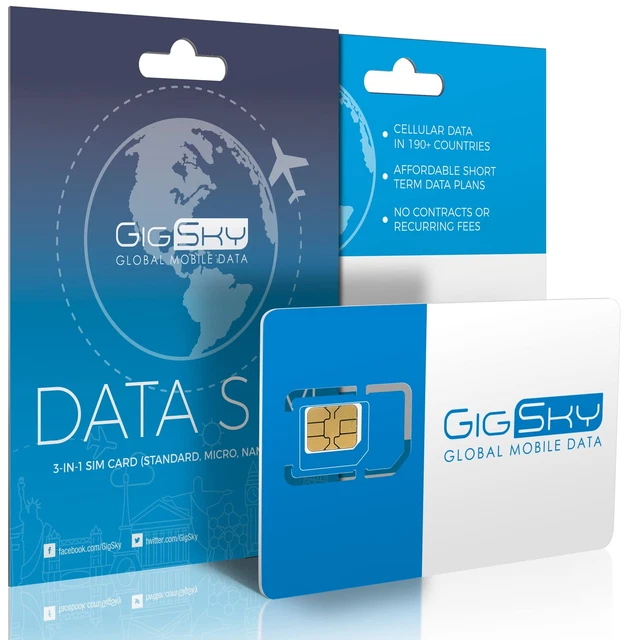 4G LTE/3G Data SIM Card with Pay As You Go Data Plans for USA, Canada,...