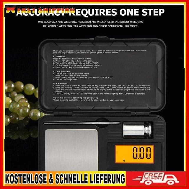YIGEBAG Digitale Miniwaage Pr?isions-Schmuck Elektronische Waage (D 50g/0.001g)