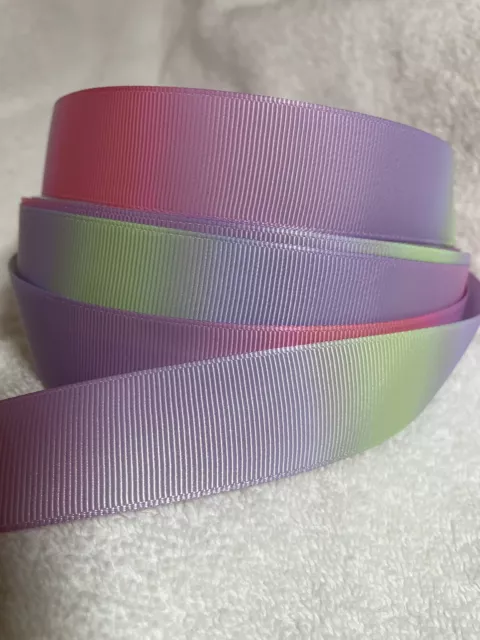 Graduated Soft Colours 25mm Grosgrain Ribbon 3 Meter Length Hair Bows Craft