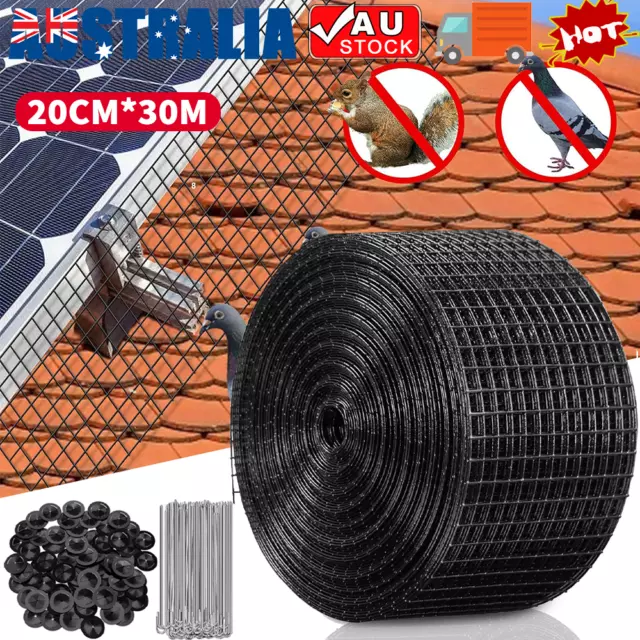 30m Solar Panel Bird Proofing KIT Stainless Steel Mesh / 100 Aluminium Fasteners