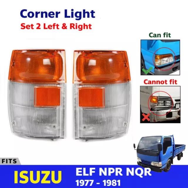 Pair Corner Lights Indicator Lamp Fits Isuzu ELf NPR NQR NKR Ute Truck 1994-2006