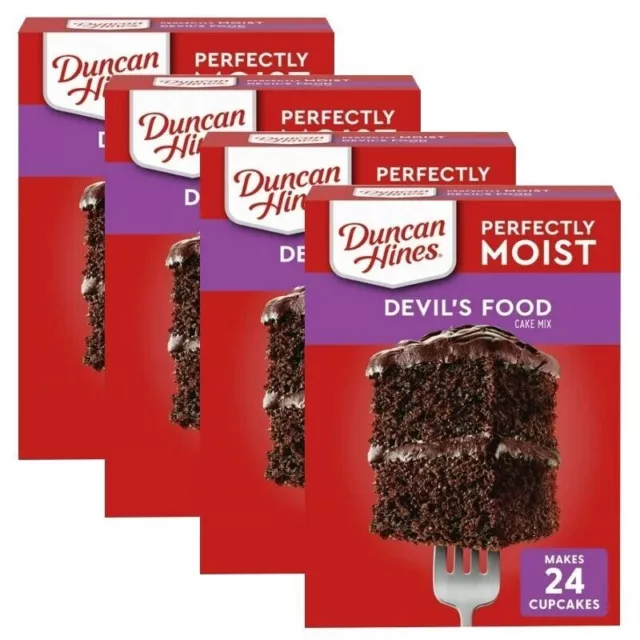 Duncan Hines Perfectly Moist Devil's Food Cake Mix, 15.25 oz - 4 box