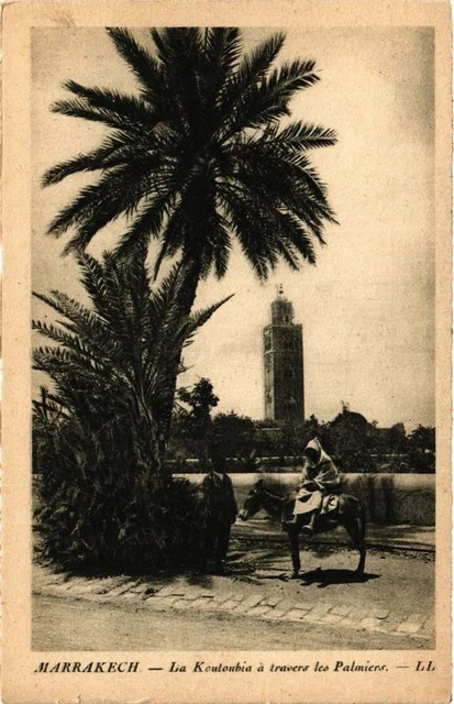 CPA AK MARRAKECH La Koutoubia through the Palms MOROC (688247)