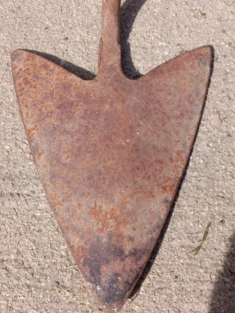 Antique Iron Warren Gardening Hoe Spade Head Pointed Old Farm Tool Vintage