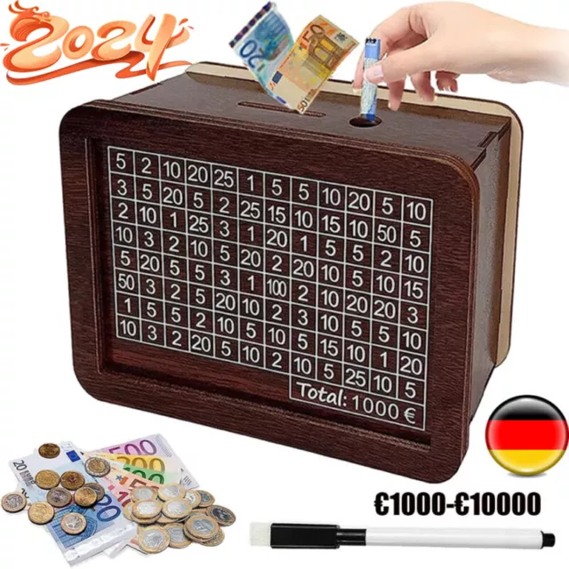 Sparschwein Spardose Sparbüchse Moneybox Sparbox Aus Holz Geschenk 1000€ -10000€