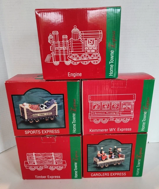 VTG HOME TOWNE Express Train set christmas 1998 99 Metal Lot of 5