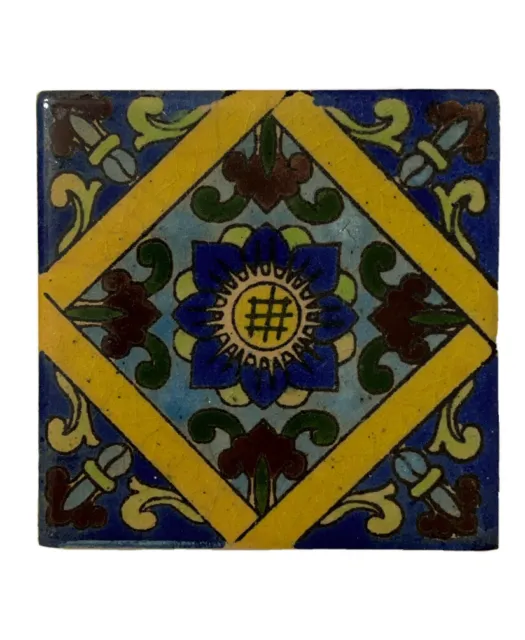 Hand Painted And Glazed Persian Decorative Mini Ceramic Tile