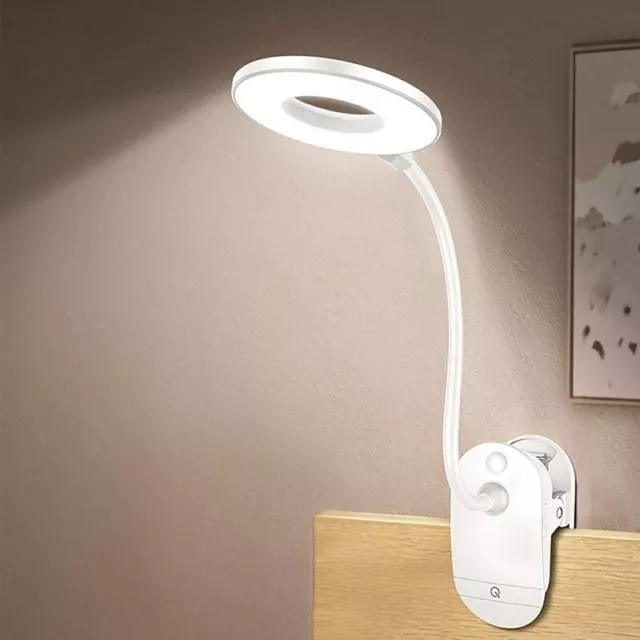 LED USB Clip On Flexible Desk Lamp Dimmable Memory Bed Reading Table Study Light