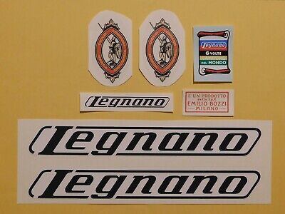 kit stickers adesivi per bici da corsa vintage LEGNANO 7 pezzi scritte nere 