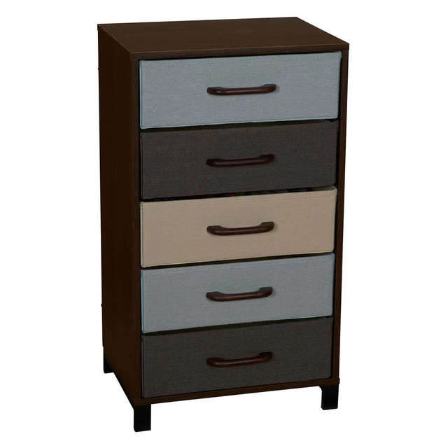 Modular 5-Drawer Storage Nightstand Dimensions: 16W x 12D x 28H in.
