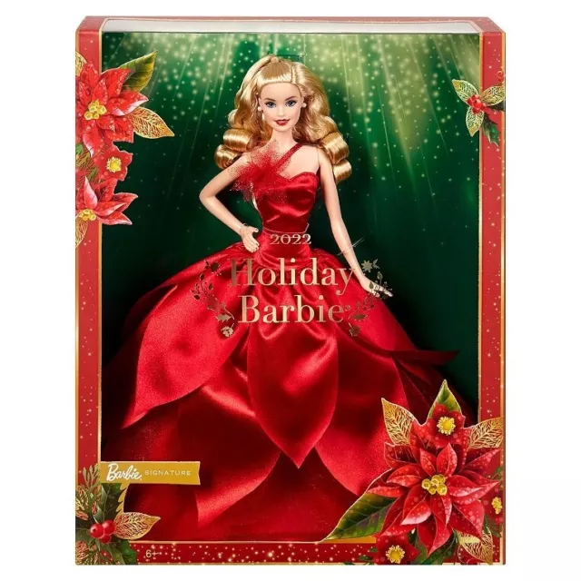 barbie 2019 HOLIDAY joyeux noel poupée blonde 2018 Mattel FXF01 NRFB boite  robe