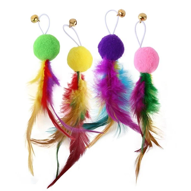 teaser Boule de fourrure de plume Baguette de cloche Chaton Chat Plume Jouets