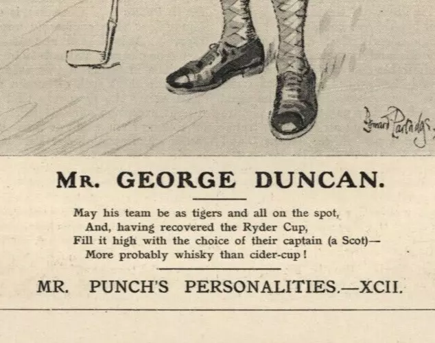 Vintage Print: George Duncan - Scottish Golf Professional - 1929 Punch Magazine 2