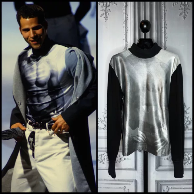 Jean Paul Gaultier - FW 1992 - Long Sleeve Shirt With Chest / Body Print RUNWAY