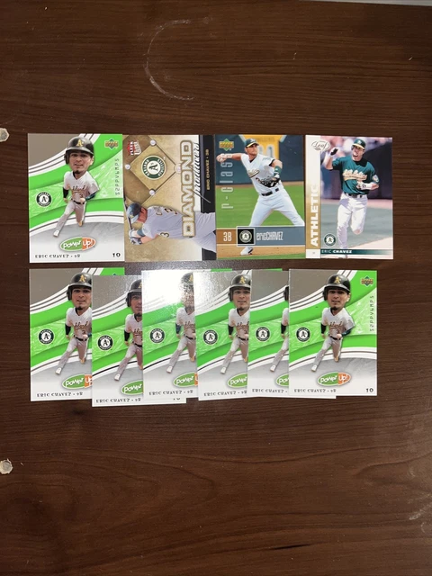 Eric Chavez Lot of 10 Athletics 4 Different Cards Base
