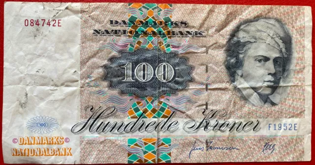 🇩🇰 Dänemark 100 Kronen Banknote 1972A