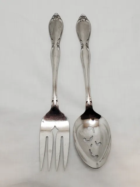 Oneida Chatelaine Serving Fork Spoon Set Of 2 Community Stainless Flatware