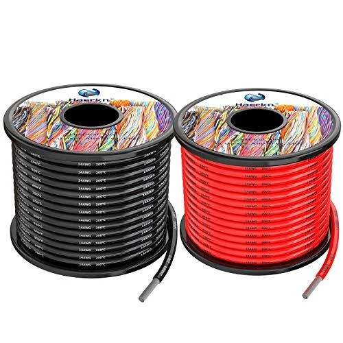 14 Awg Silicone Electrical Wire Cable 66ft black 33ft Red 33ft 14 Gauge Separe