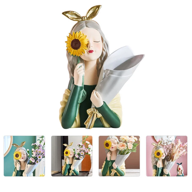 Fille Fleur Vase Pot De Plante D'intérieur Drôle Tête Vase Tête Visage Vase