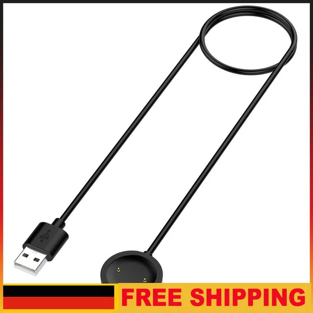Ibasenice Cavo Di Ricarica USB Per Xiaomi Mi Band 3 – Cavo Piatto TPE, Lunghezza 17 Cm, Contatti Placcati Oro (Nero)