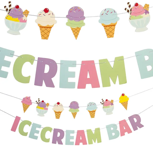 Fun Express Ice Cream Bar Garland – 2 Pc